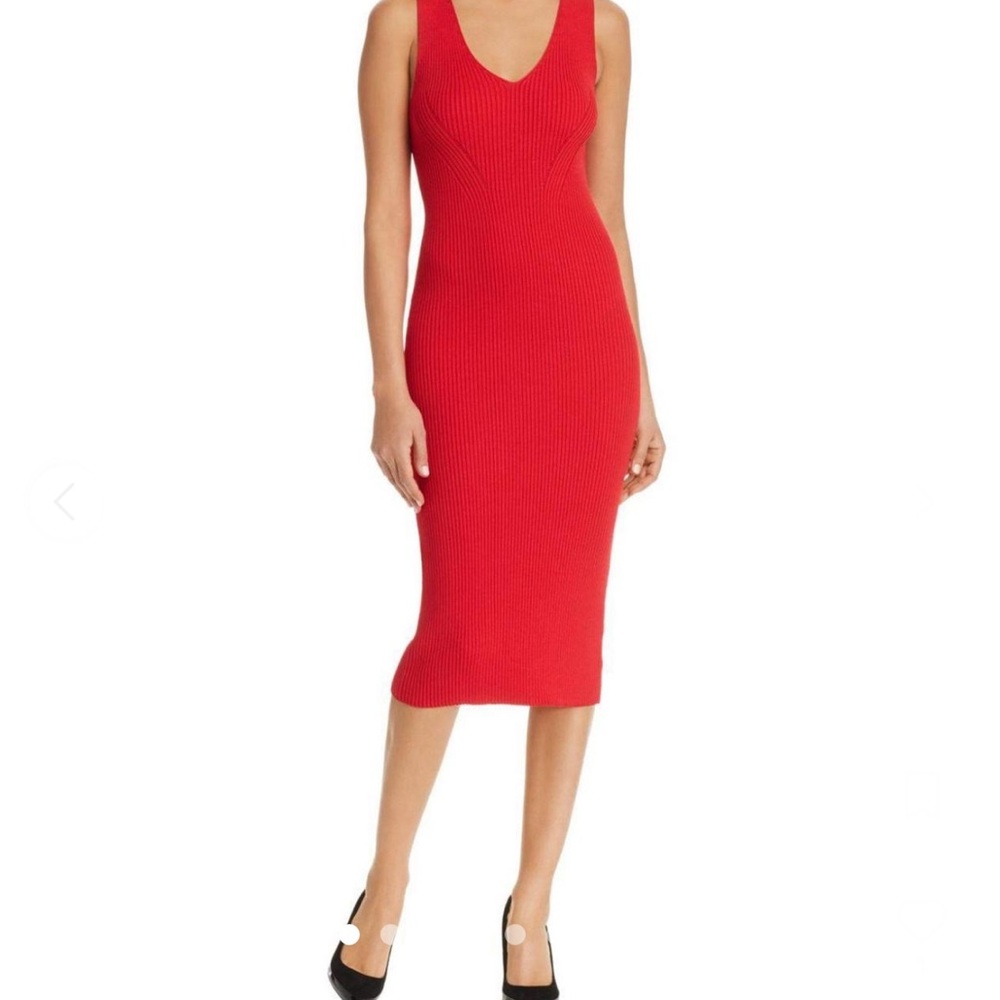 MICHAEL Michael Kors red ripped sleeveless dress